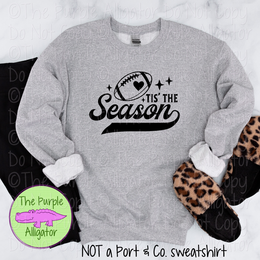 Tis the Season | Football Graphic Tee with Swash Lettering for Fall Fans 1123 (D2F LC)