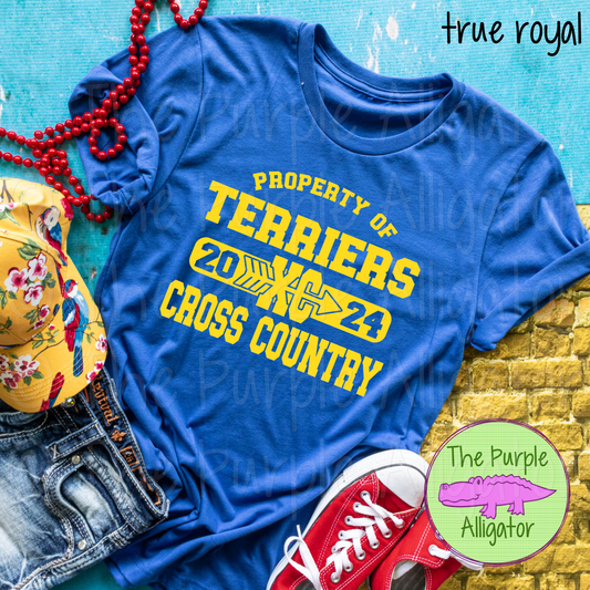 Terriers Cross Country SC15 Mascot School Spirit - CHOOSE YOUR DESIGN COLOR (d2f TPA)