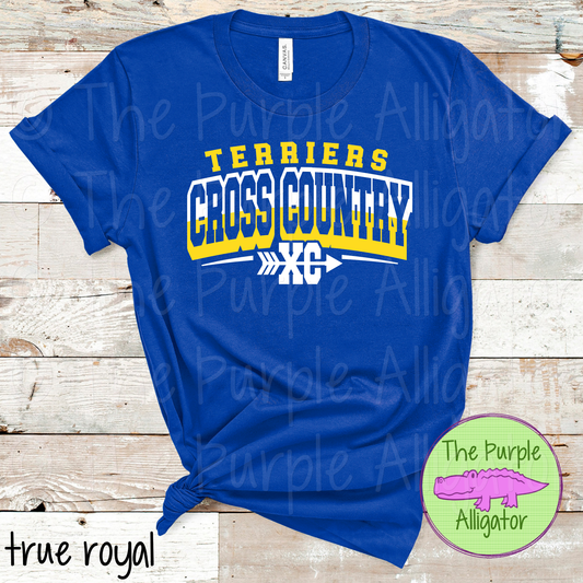 Terriers Cross Country SC17 Mascot School Spirit - CHOOSE YOUR DESIGN COLORS (d2f TPA)