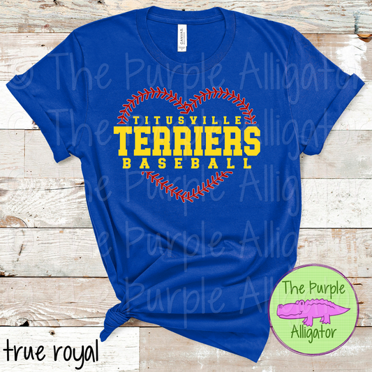 Titusville Terriers Baseball Yellow SC0063 (d2f TPA)