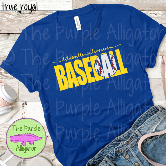 Titusville Terriers Baseball Yellow SC0064 (d2f TPA)