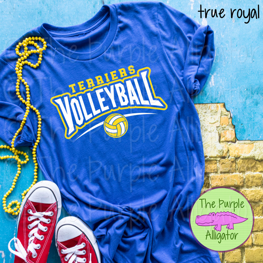 Terriers Volleyball SC55 Mascot School Spirit - CHOOSE YOUR DESIGN COLORS (d2f TPA)