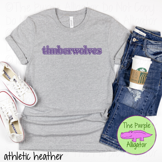 Timberwolves Legacy Outline - The Classic Series - Custom School & Mascot Spirit Wear Apparel 0626 TPA