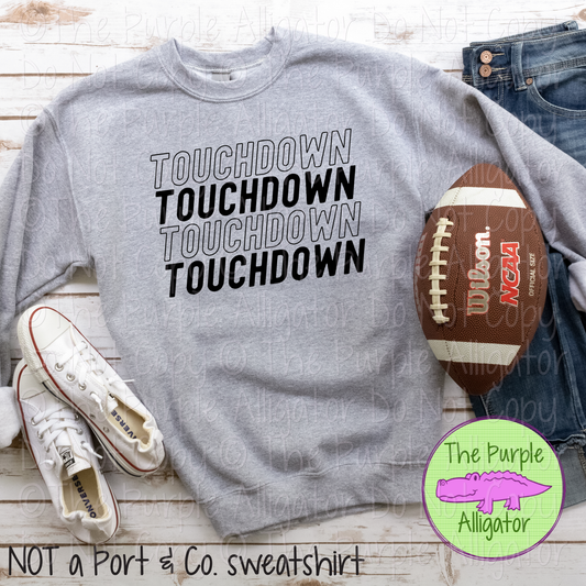 Touchdown Stack | Repeated Varsity Block Letter Tee in Bold Fall Style 1123 (D2F LC)