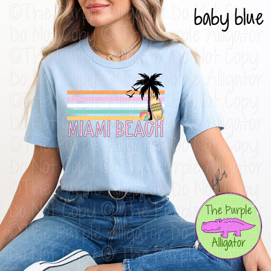 Custom Locale Tropical Beach Retro Stripe - Name Your Destination - 0425 (d2f SWD)