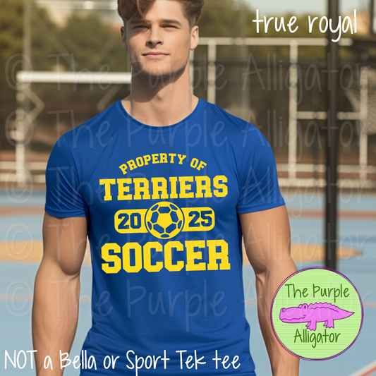 Terriers Soccer SC44 Mascot School Spirit - CHOOSE YOUR DESIGN COLOR (d2f TPA)