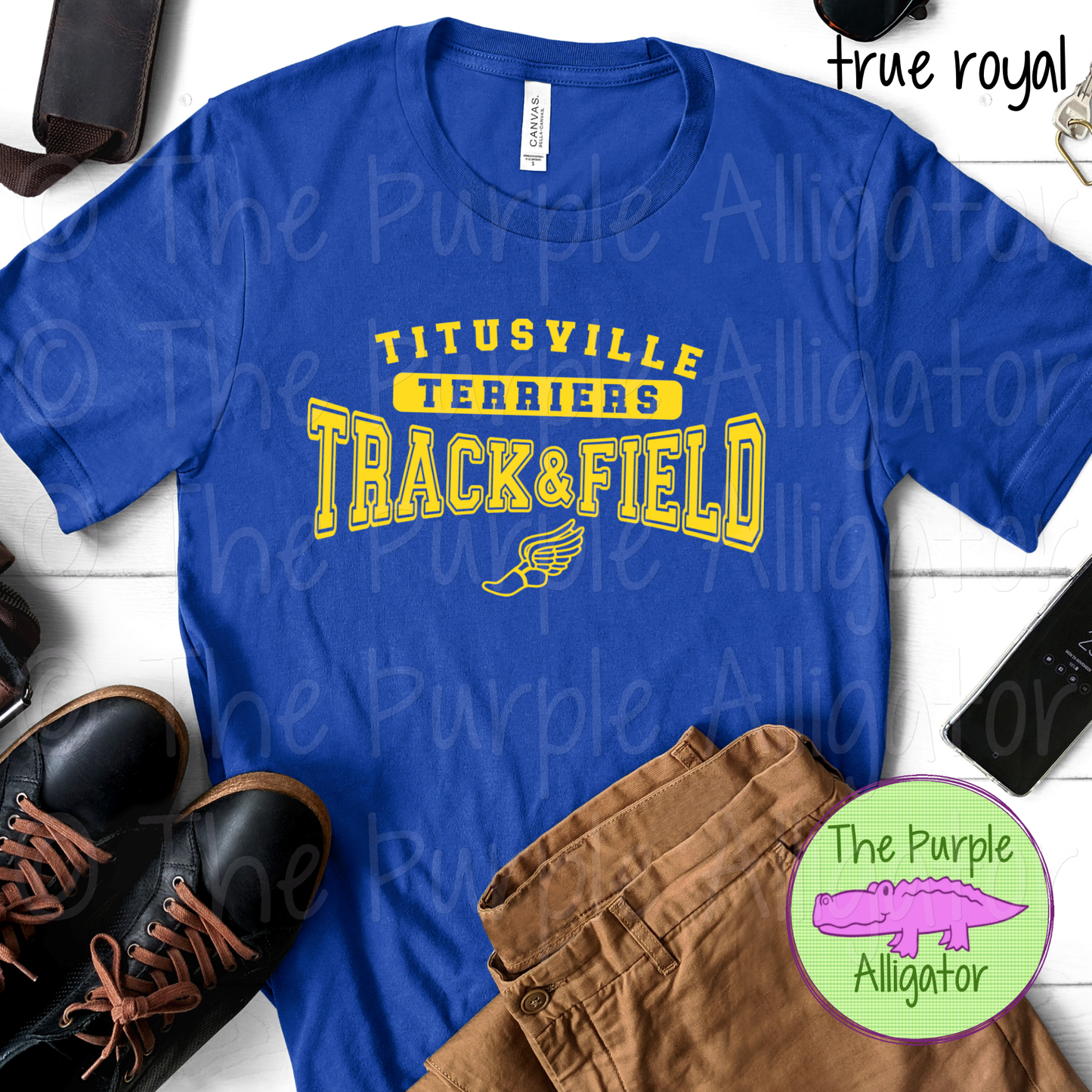 Titusville Terriers Track & Field SC3 Mascot School Spirit - CHOOSE YOUR DESIGN COLOR (d2f TPA)