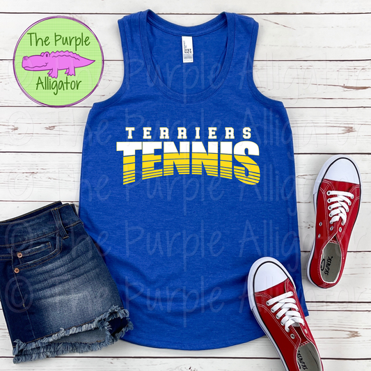 Terriers Tennis SC4 Mascot School Spirit - CHOOSE YOUR DESIGN COLORS (d2f TPA)