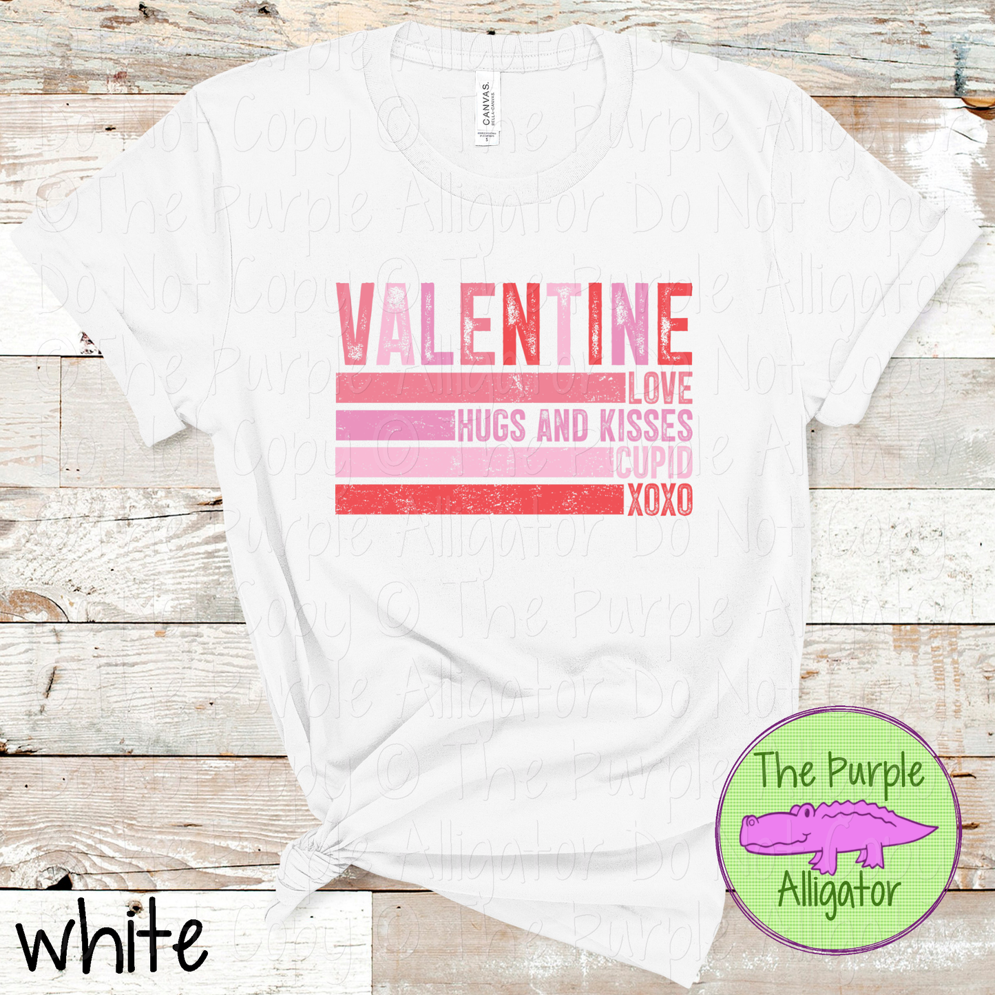 Valentine Retro Shirt - Colorful Distressed Valentine Tee - LOVE HUGS CUPID XOXO Shirt  1124 DS