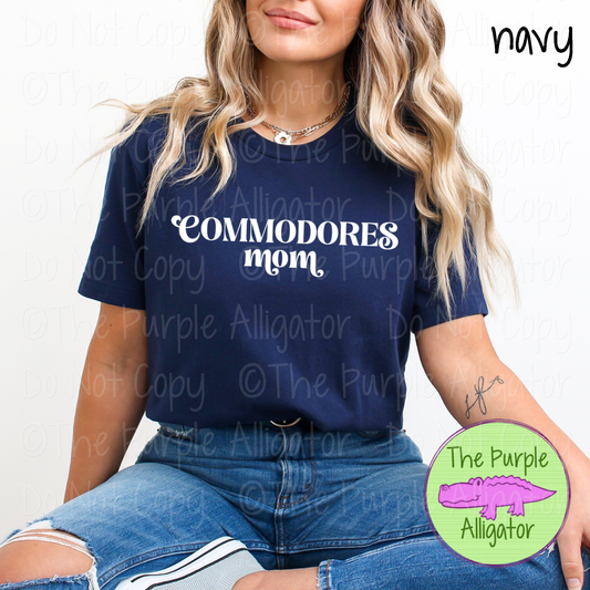 Commodores Mom Vintage Charm | Elegant Retro Spirit Design - CHOOSE YOUR TEXT COLOR  1025 (d2f TPA)