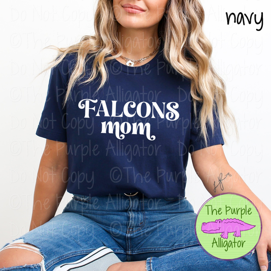 Falcons Mom Vintage Charm | Elegant Retro Spirit Design - CHOOSE YOUR TEXT COLOR  1025 (d2f TPA)