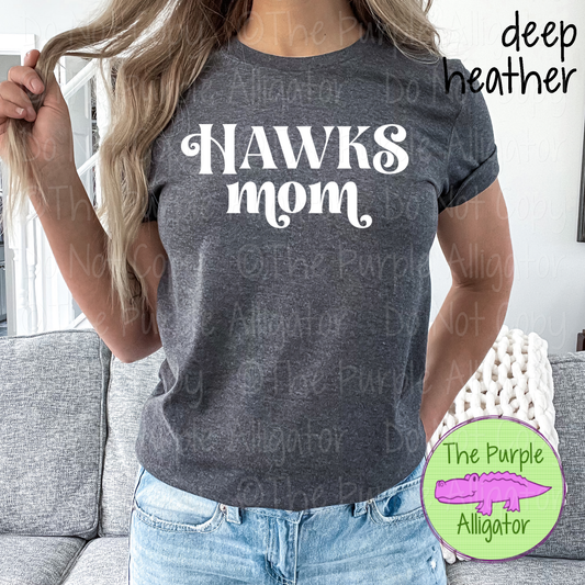 Hawks Mom Vintage Charm | Elegant Retro Spirit Design - CHOOSE YOUR TEXT COLOR  1025 (d2f TPA)