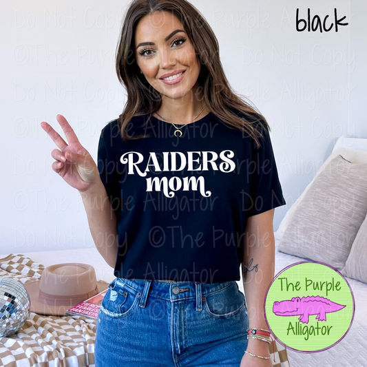 Raiders Mom Vintage Charm | Elegant Retro Spirit Design - CHOOSE YOUR TEXT COLOR  1025 (d2f TPA)