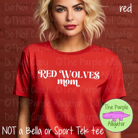 Red Wolves Mom Vintage Charm | Elegant Retro Spirit Design - CHOOSE YOUR TEXT COLOR  1025 (d2f TPA)