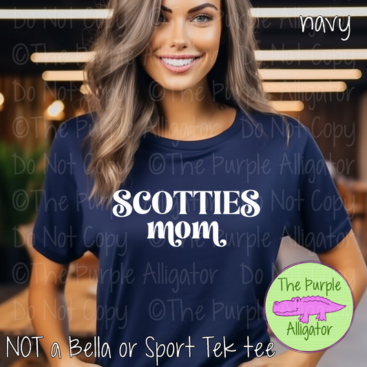 Scotties Mom Vintage Charm | Elegant Retro Spirit Design - CHOOSE YOUR TEXT COLOR  1025 (d2f TPA)