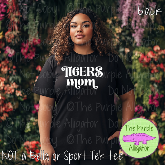 Tigers Mom Vintage Charm | Elegant Retro Spirit Design - CHOOSE YOUR TEXT COLOR  1025 (d2f TPA)