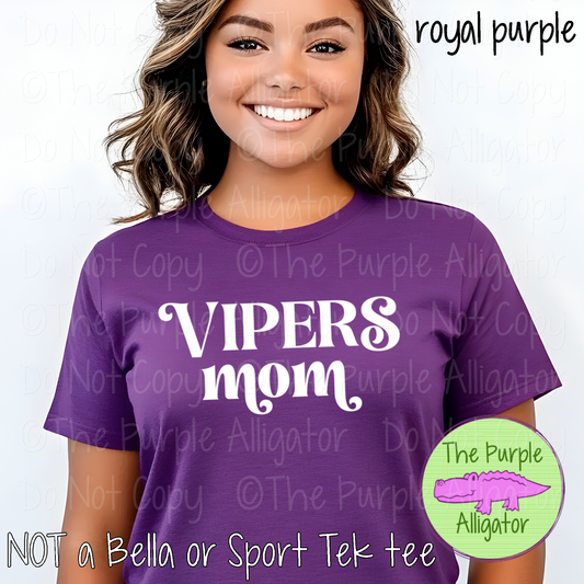 Vipers Mom Vintage Charm | Elegant Retro Spirit Design - CHOOSE YOUR TEXT COLOR  1025 (d2f TPA)