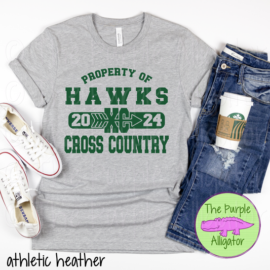 Hawks Cross Country SC15 Mascot School Spirit - CHOOSE YOUR DESIGN COLOR (d2f TPA)