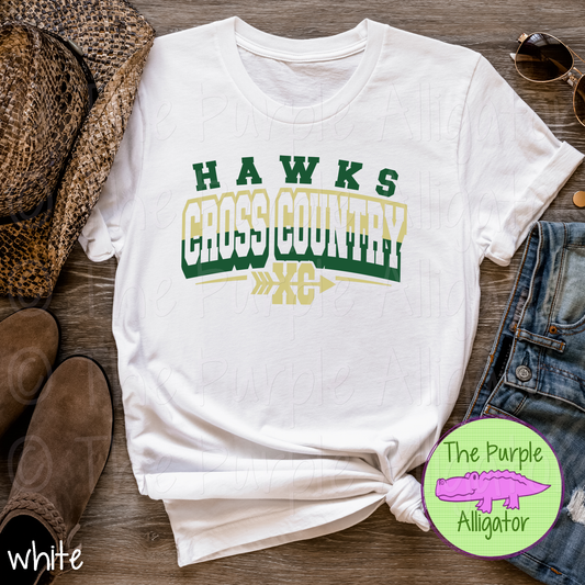 Hawks Cross Country SC17 Mascot School Spirit - CHOOSE YOUR DESIGN COLORS (d2f TPA)