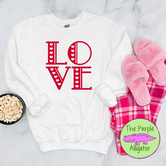 V-Day LOVE Shirt - Heart Graphic Red Valentine Tee - Romantic Holiday Shirt  1016 KG