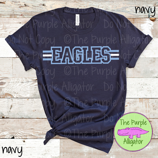 Eagles Varsity Edge Stripe - The Outline Series | Bold Outline Spirit Design for Fans & Teams - CHOOSE YOUR DESIGN COLORS - 1025 (d2f TPA)