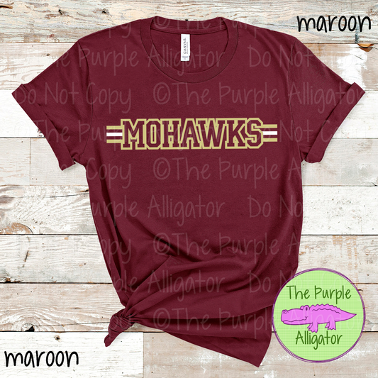 Mohawks Varsity Edge Stripe - The Outline Series | Bold Outline Spirit Design for Fans & Teams - CHOOSE YOUR DESIGN COLORS - 1025 (d2f TPA)