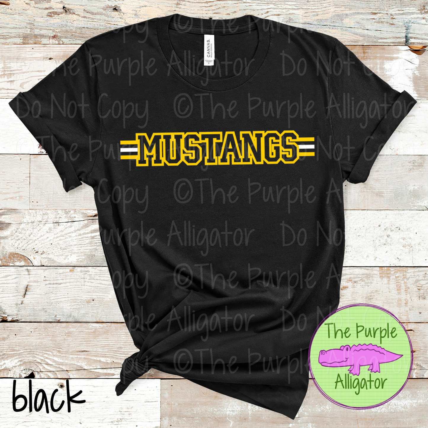 Mustangs Varsity Edge Stripe - The Outline Series | Bold Outline Spirit Design for Fans & Teams - CHOOSE YOUR DESIGN COLORS - 1025 (d2f TPA)