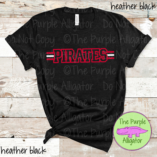 Pirates Varsity Edge Stripe - The Outline Series | Bold Outline Spirit Design for Fans & Teams - CHOOSE YOUR DESIGN COLORS - 1025 (d2f TPA)