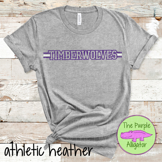 Timberwolves Varsity Edge Stripe - The Outline Series | Bold Outline Spirit Design for Fans & Teams - CHOOSE YOUR DESIGN COLORS - 1025 (d2f TPA)