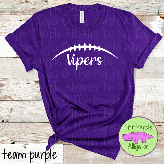 Vipers Football | Custom School Spiritwear | Game Day Football Fan Apparel - CHOOSE YOUR DESIGN COLOR 0824 (d2f AMD)