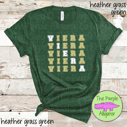 Viera 2 Color Stack Design | Custom Spirit Wear for Teachers, Students & Fans - CHOOSE YOUR DESIGN COLORS - 0725 (d2f TPA)