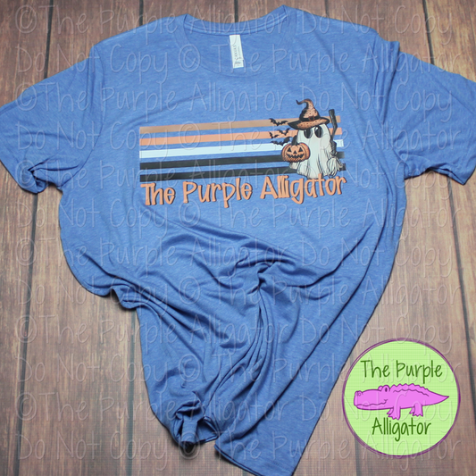Vintage Ghost Retro Stripe | Personalized Halloween Ghost Design - 0725 (d2f SWD)