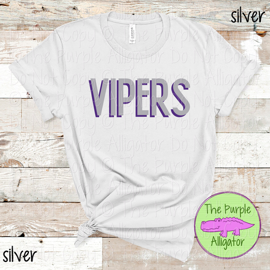 Vipers NF Two-Tone Offset Spirit Design | Bold Two-Color Offset Text Design | CHOOSE YOUR DESIGN COLORS 0825 (d2f TPA)
