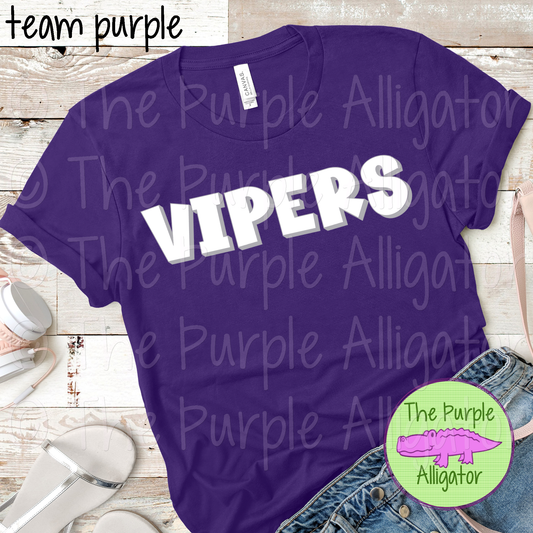Vipers HG Mascot School Spirit CHOOSE YOUR DESIGN COLORS 1124 (d2f TPA)