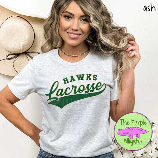 Hawks Lacrosse SC10 Mascot School Spirit - CHOOSE YOUR DESIGN COLOR (d2f TPA)