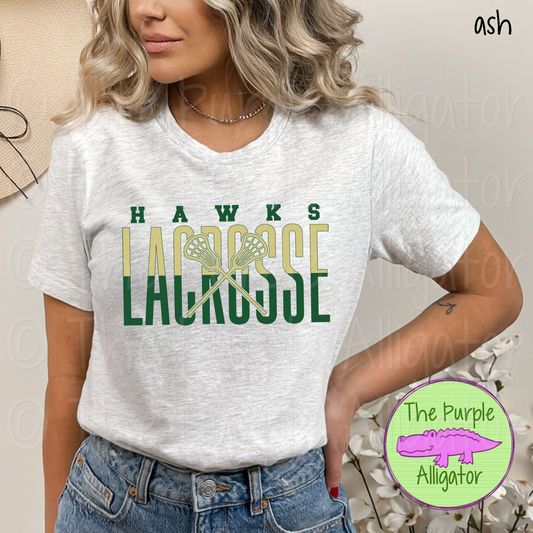 Hawks Lacrosse SC19 Mascot School Spirit - CHOOSE YOUR DESIGN COLORS (d2f TPA)