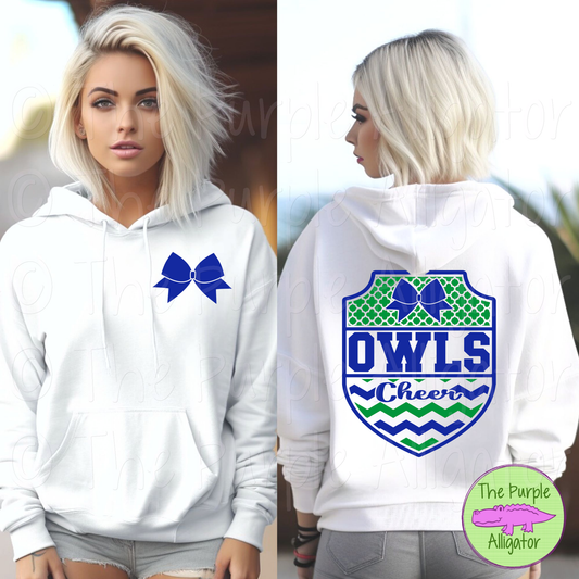 Owls Cheer SC4 Mascot School Spirit Wear Team Swag - CHOOSE YOUR DESIGN COLORS (d2f TPA)