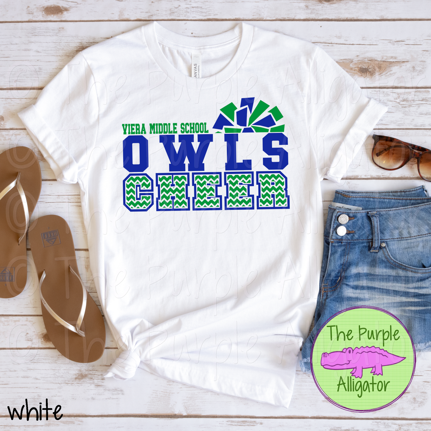 Viera Middle School Owls Cheer SC8 Mascot School Spirit - CHOOSE YOUR DESIGN COLORS (d2f TPA)