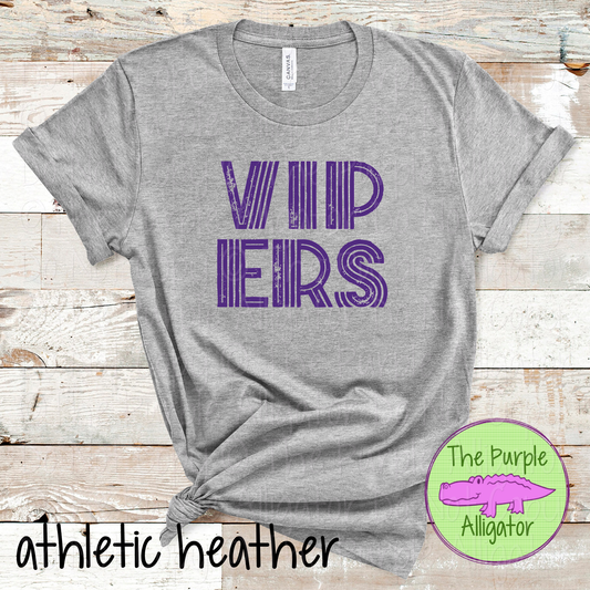 Vipers Inline Edge - The Grunge Series - Mascot Spirit Wear Distressed Block Athletic Fan Apparel 0824 TPA