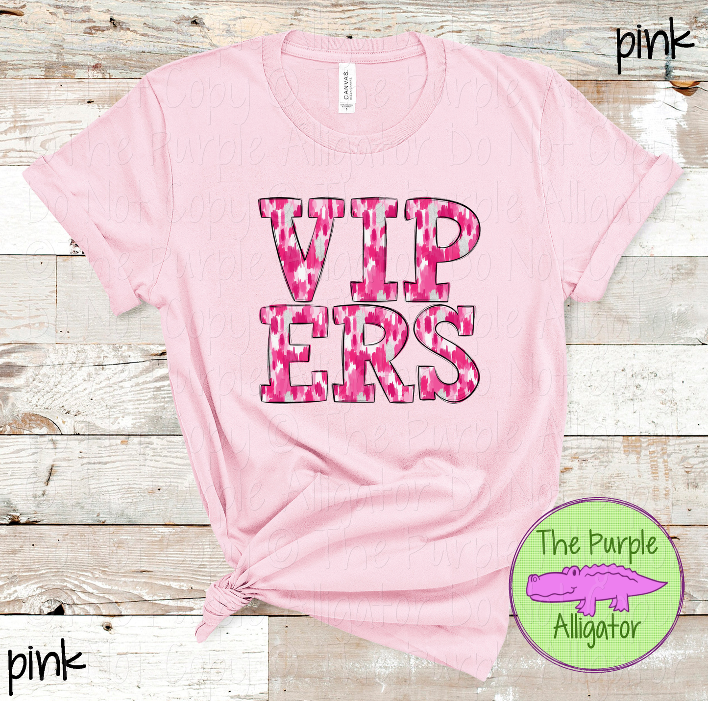 Vipers Pink Out Brush Strokes – Custom Pink Mascot Spirit Wear Breast Cancer Awareness Apparel 0726 TPA