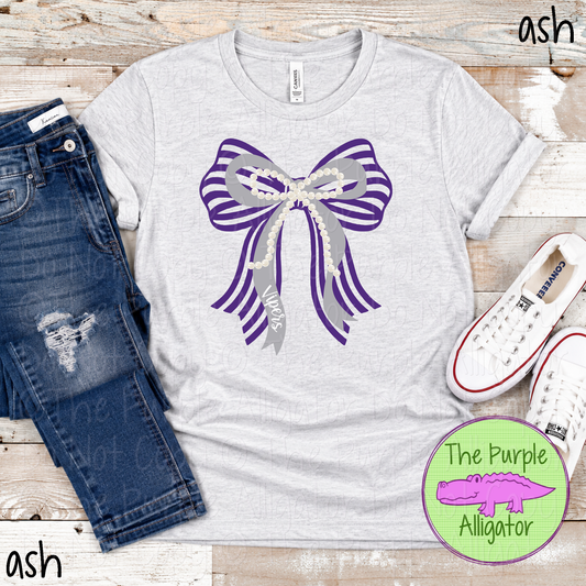 Vipers Stripes & Pearls – Custom Two-Color Mascot Bow Spirit Wear 1026 TPA