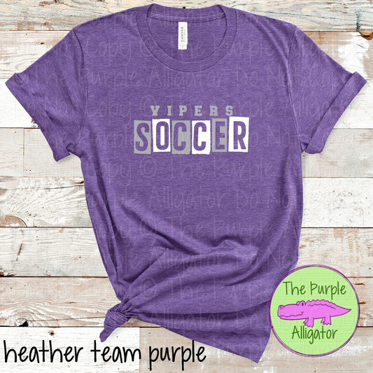 Vipers Soccer Halftime – The Halftime Series Custom Two-Color Mascot Soccer Spirit Wear 0626 TPA