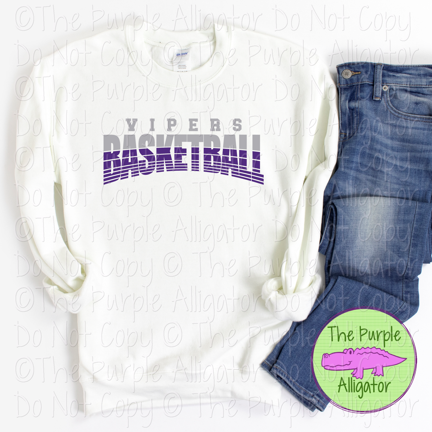 Vipers Basketball 40 - Vintage Arch Custom Basketball Spirit Wear Mascot Apparel 0624 TPA