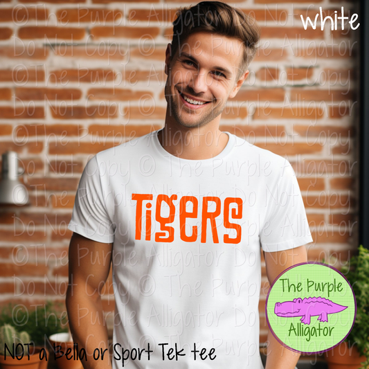 Tigers Vintage Tiki Mascot School Spirit - CHOOSE YOUR TEXT COLOR - 1224 (d2f TPA)