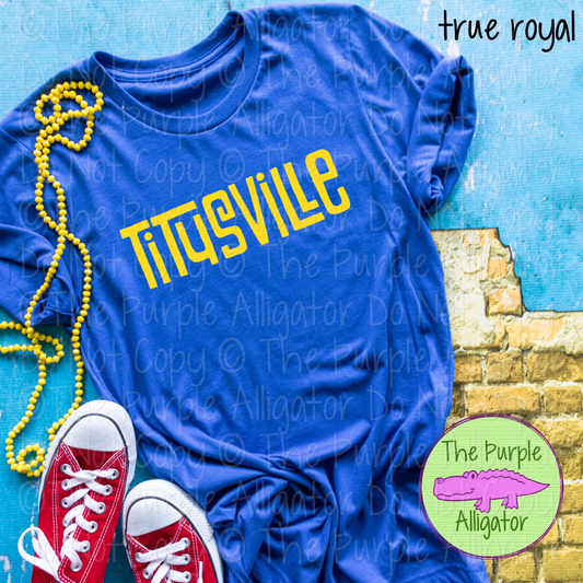 Titusville Vintage Tiki School Spirit - CHOOSE YOUR TEXT COLOR - 1224 (d2f TPA)