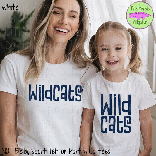 Wildcats Vintage Tiki Mascot School Spirit – Retro Hand-Drawn Spirit Wear Design - CHOOSE YOUR TEXT COLOR - 1224 (d2f TPA)