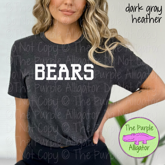 Bears Varsity Slab | Bold School Spirit Apparel for Students, Staff & Fans - CHOOSE YOUR DESIGN COLOR 0725 (d2f TPA)