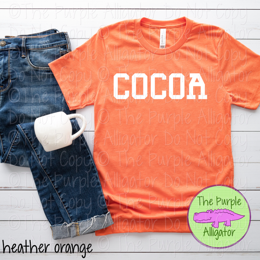 Cocoa Varsity Slab | Bold School Spirit Apparel for Students, Staff & Fans - CHOOSE YOUR DESIGN COLOR 0725 (d2f TPA)