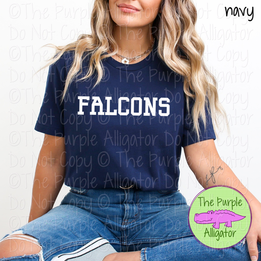 Falcons Varsity Slab | Bold School Spirit Apparel for Students, Staff & Fans - CHOOSE YOUR DESIGN COLOR 0725 (d2f TPA)