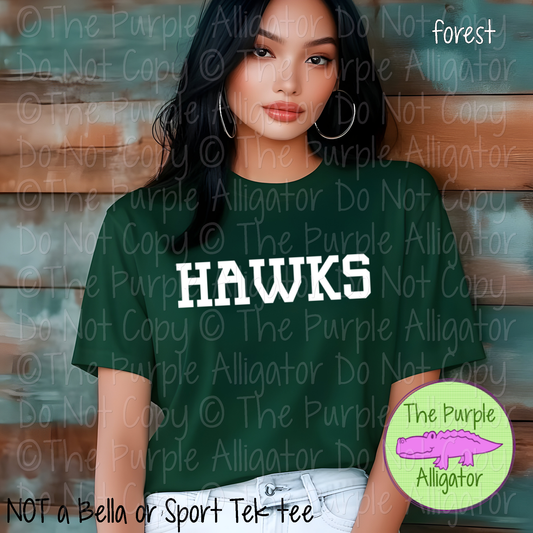 Hawks Varsity Slab | Bold School Spirit Apparel for Students, Staff & Fans - CHOOSE YOUR DESIGN COLOR 0725 (d2f TPA)